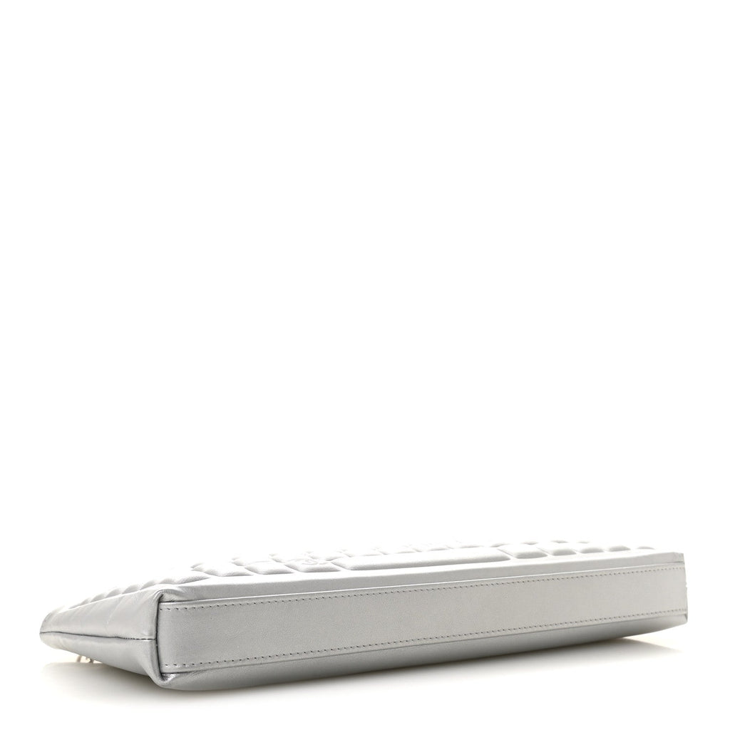 Metallic Calfskin Keyboard Pouch Silver