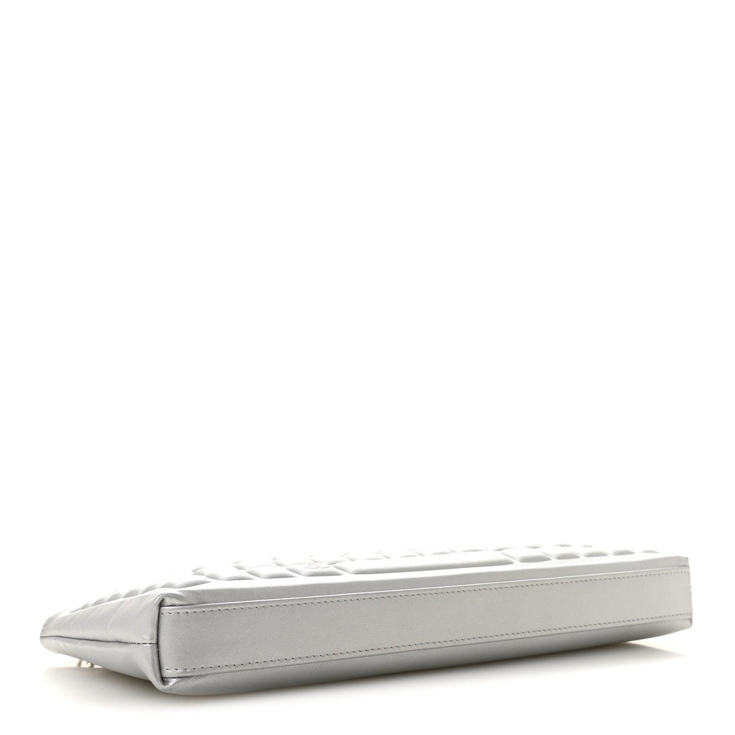 Metallic Calfskin Keyboard Pouch Silver