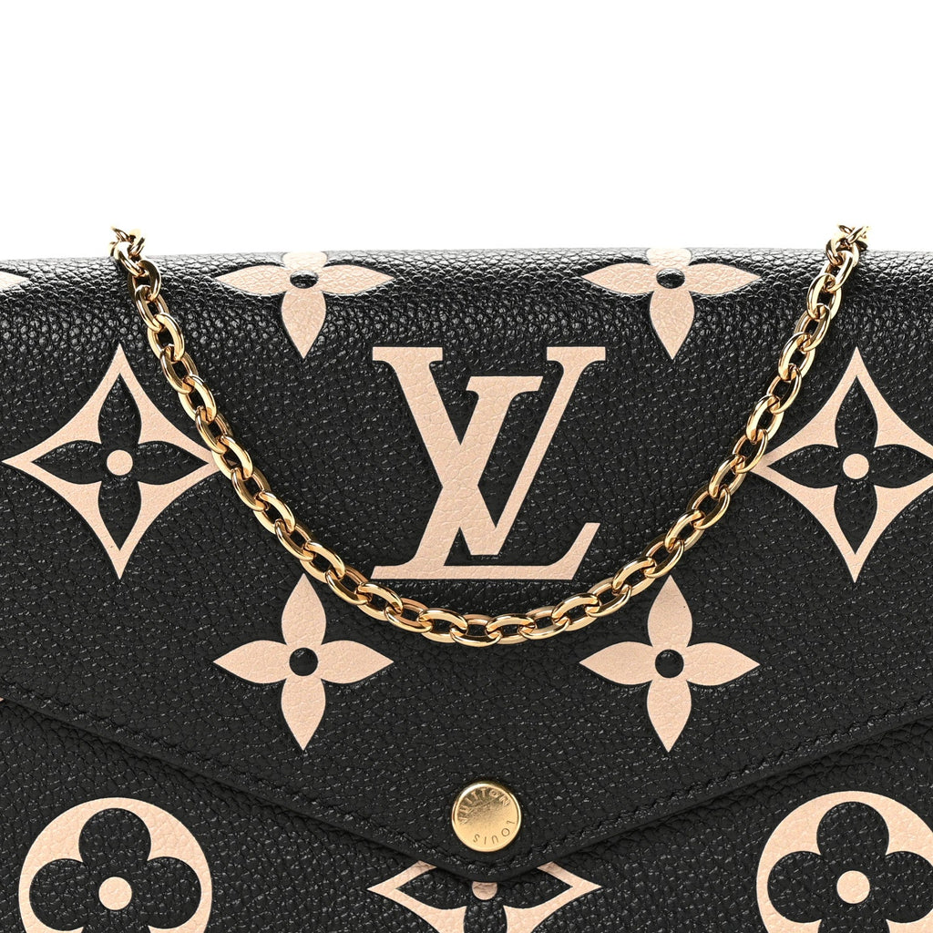 Louis Vuitton Empreinte Monogram Giant Felicie Pochette Black Beige