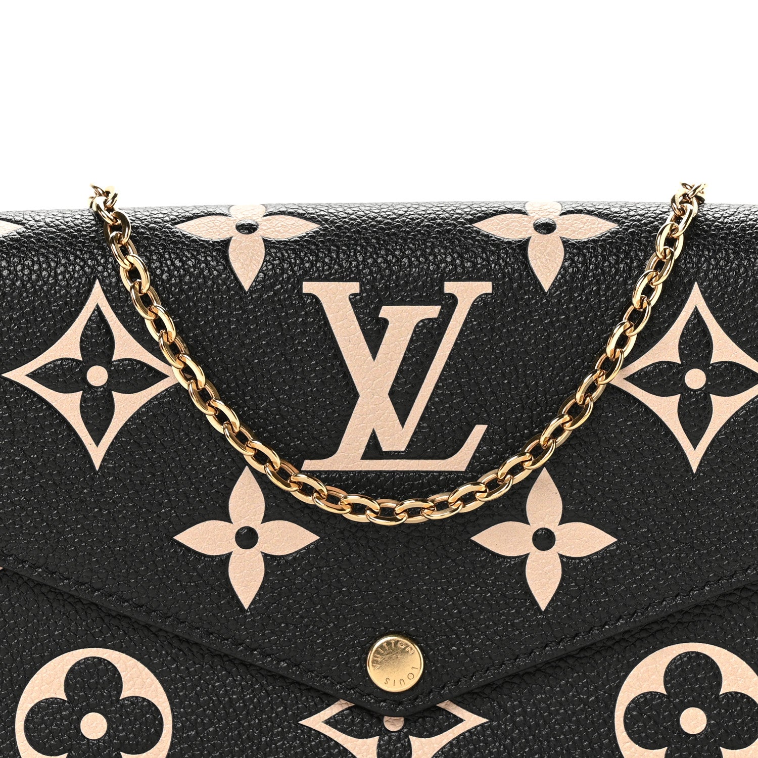 Louis Vuitton Empreinte Monogram Giant Felicie Pochette Black Beige
