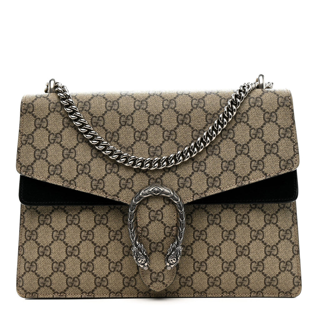 Gucci GG Supreme Monogram Medium Dionysus Shoulder Bag Black