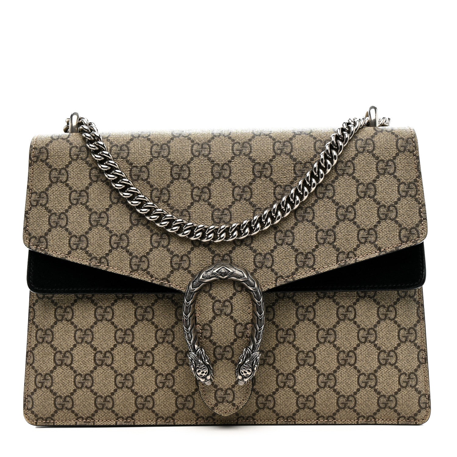 Gucci GG Supreme Monogram Medium Dionysus Shoulder Bag Black