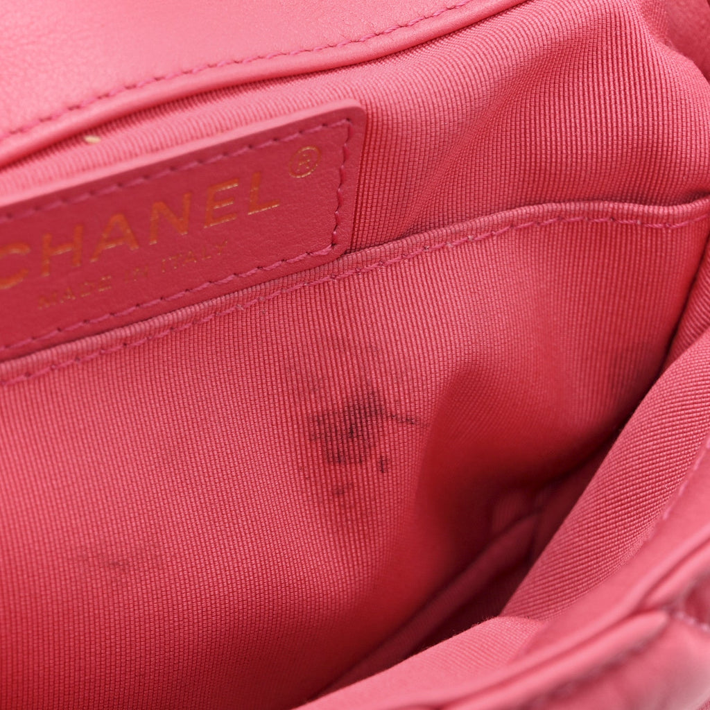 Chanel Calfskin Quilted Mini Square Bubbly Flap Pink