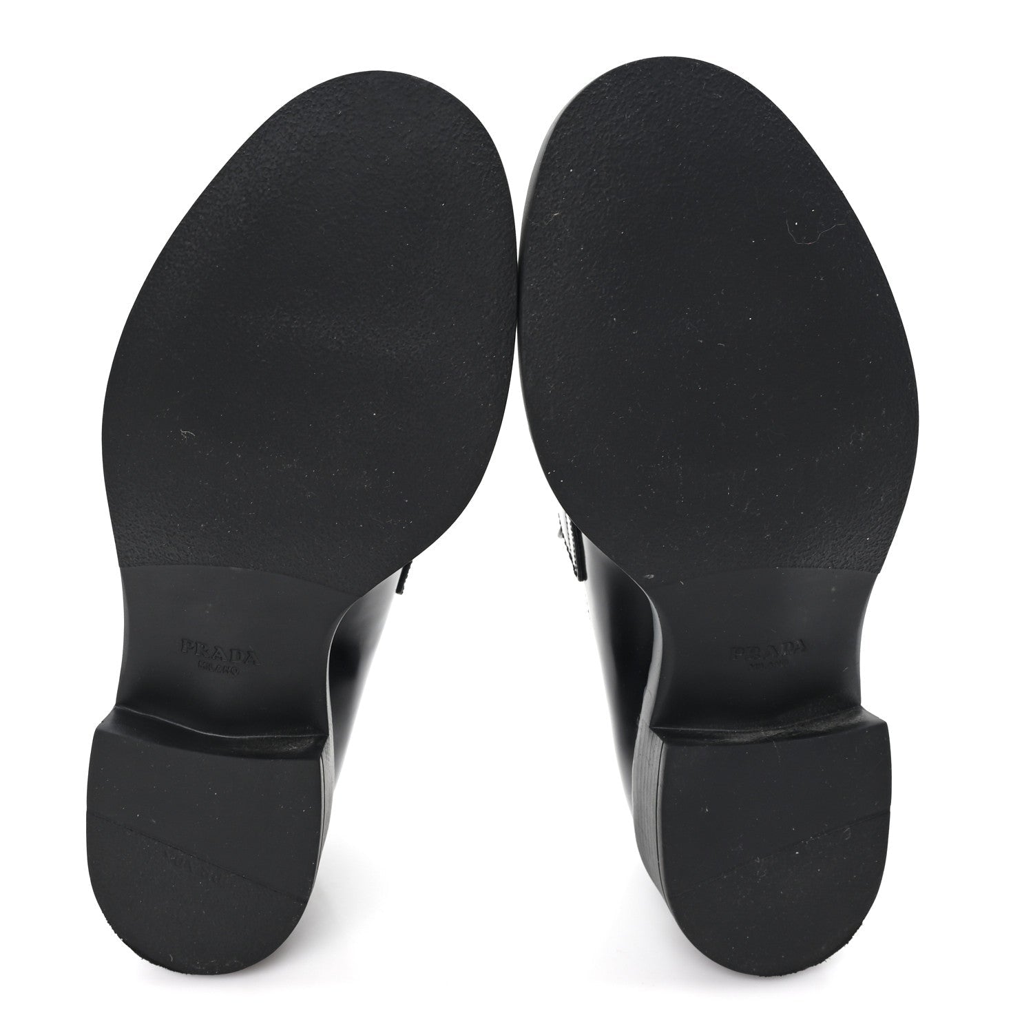 Prada Spazzolato Metal Triangle Logo 50mm Loafers 39 Black