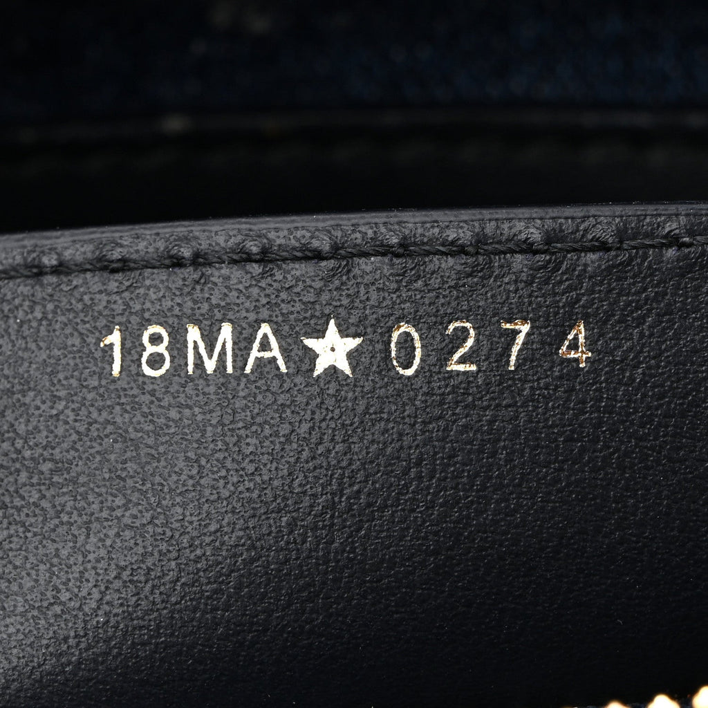 Christian Dior Denim Oblique Groove 20 Bag Blue
