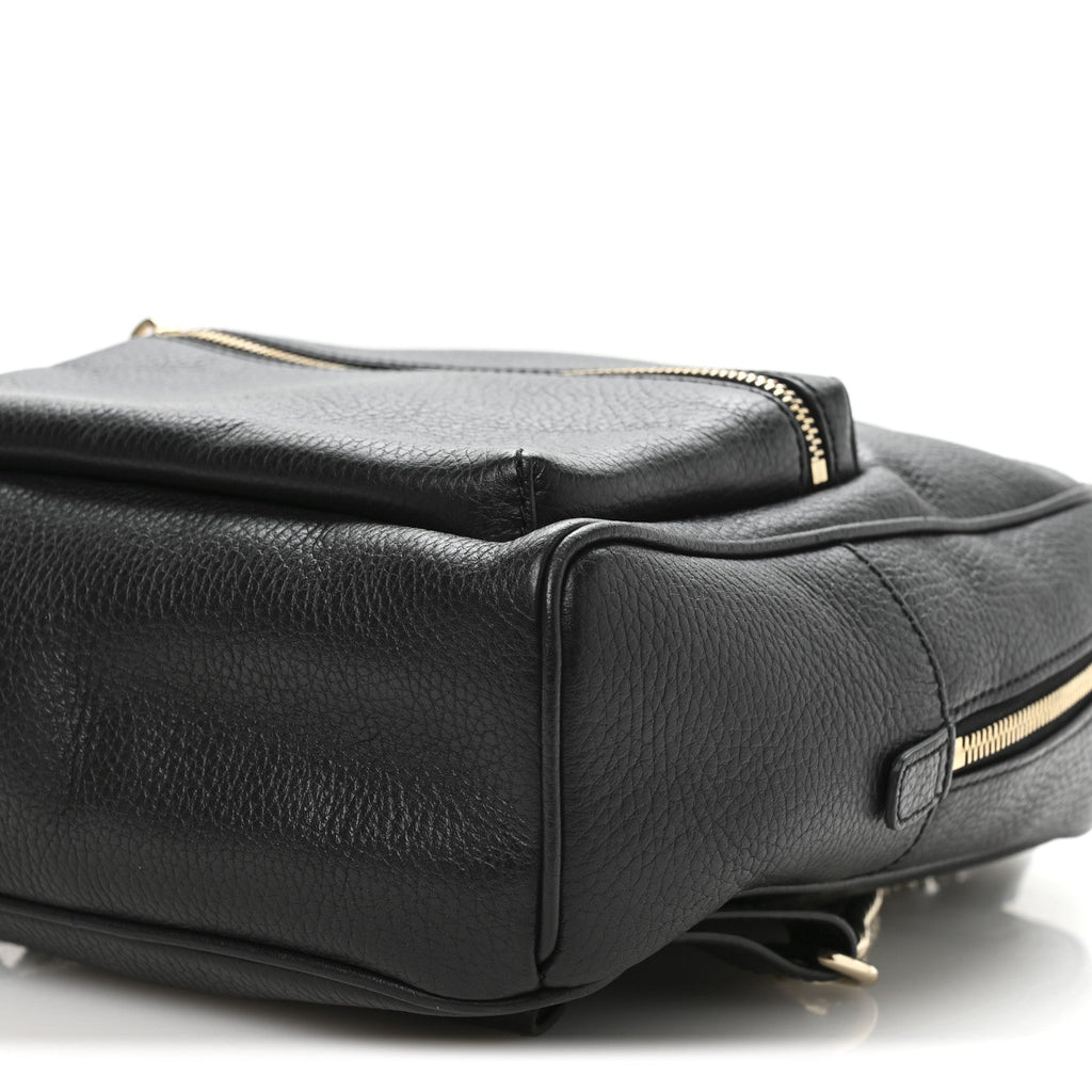 Gucci Pebbled Calfskin Soho Chain Backpack Black