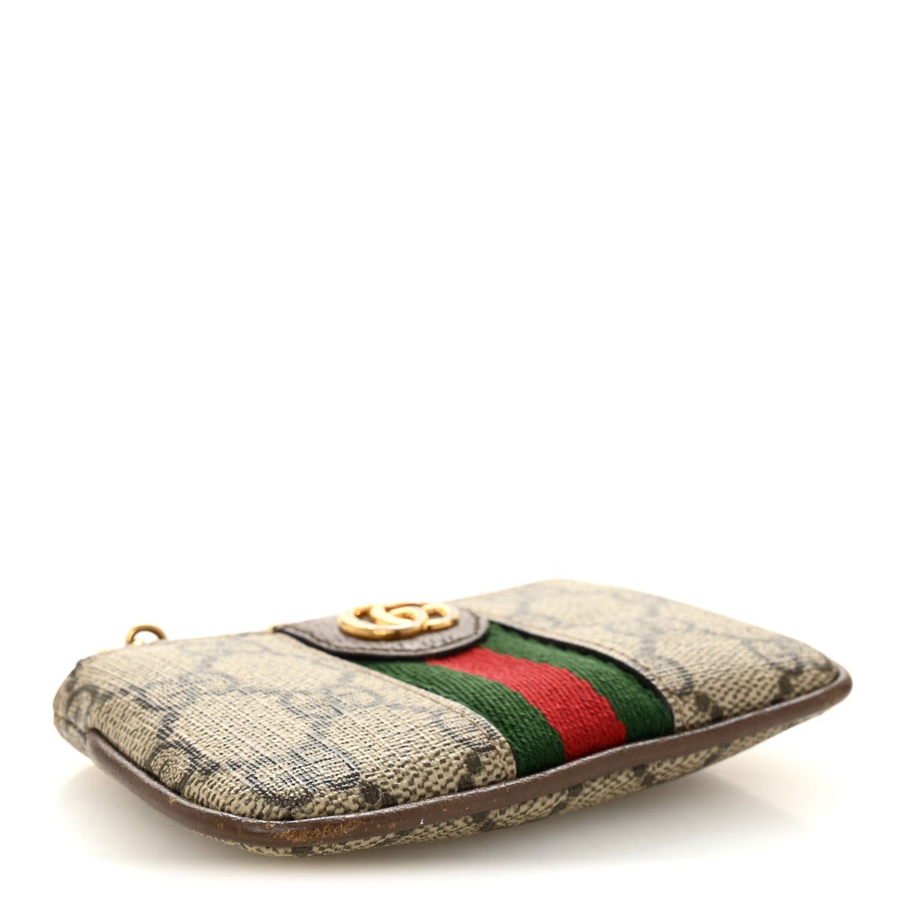 Gucci GG Supreme Monogram Web Ophidia Key Case Beige New Acero
