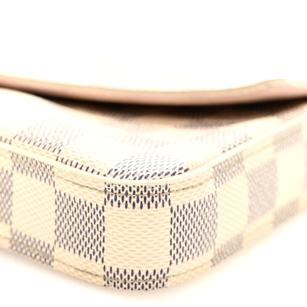 Louis Vuitton Damier Azur Pochette Felicie Chain Wallet Rose Ballerine