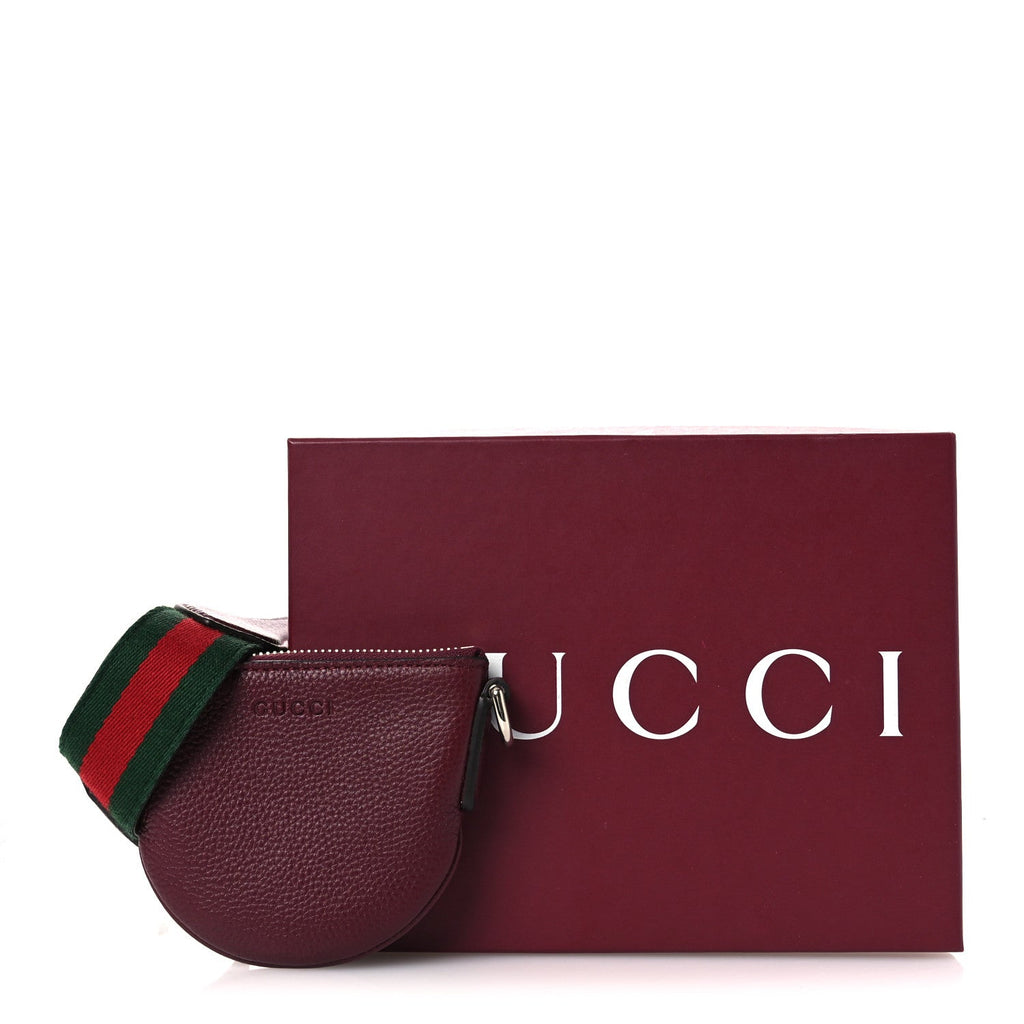 Gucci Pebbled Calfskin Mini B Shoulder Bag Red