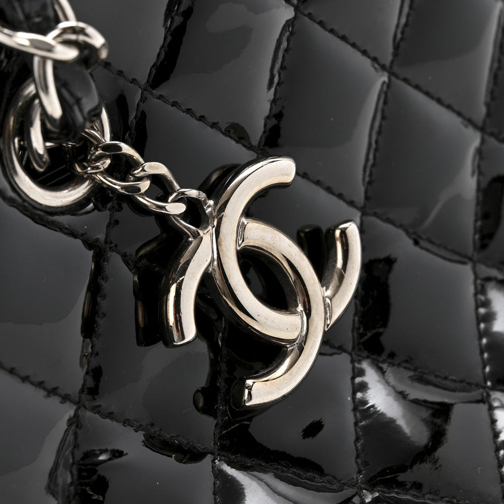 Chanel Patent Quilted Medium Just Mademoiselle Black