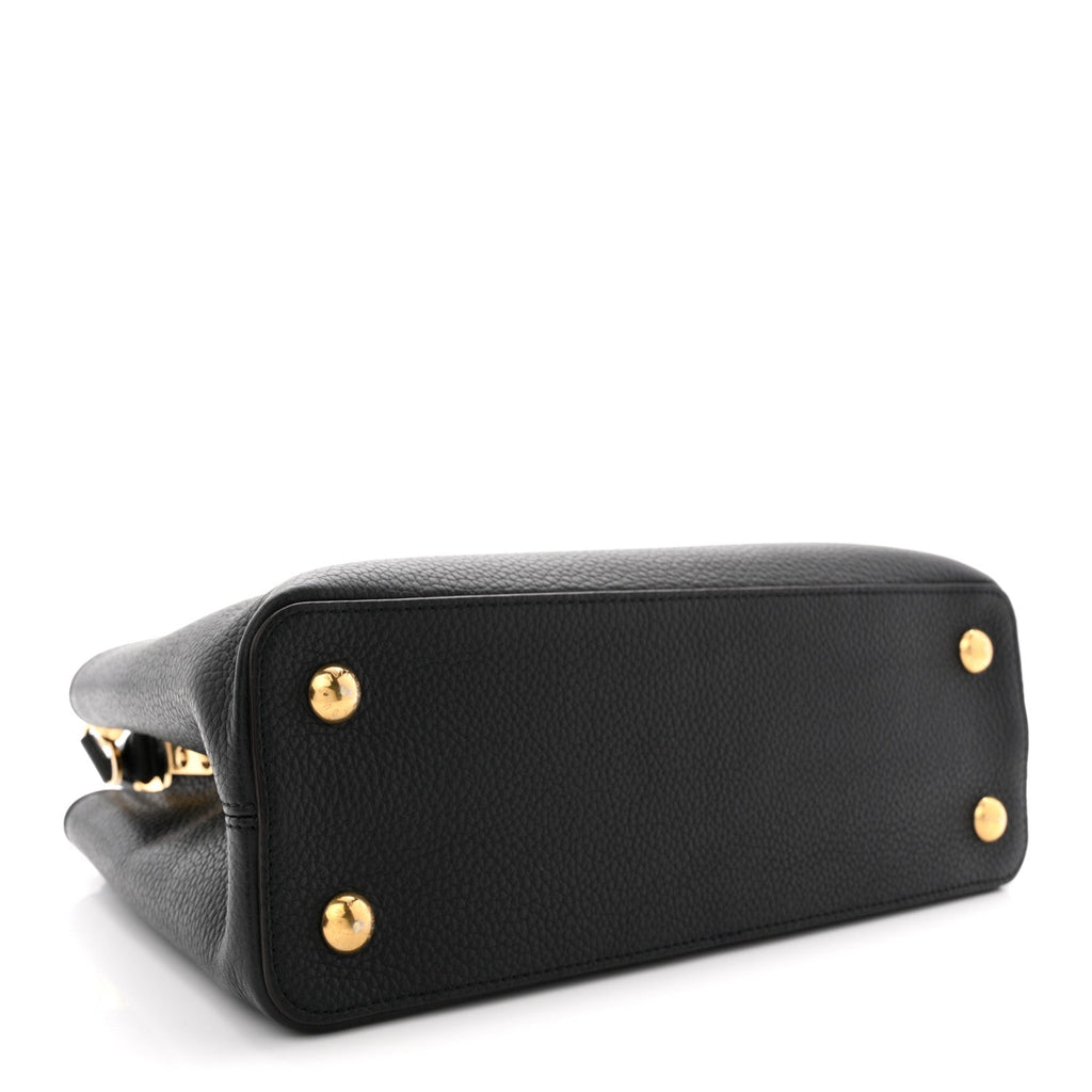 Louis Vuitton Taurillon Capucines MM Black Fuchsia