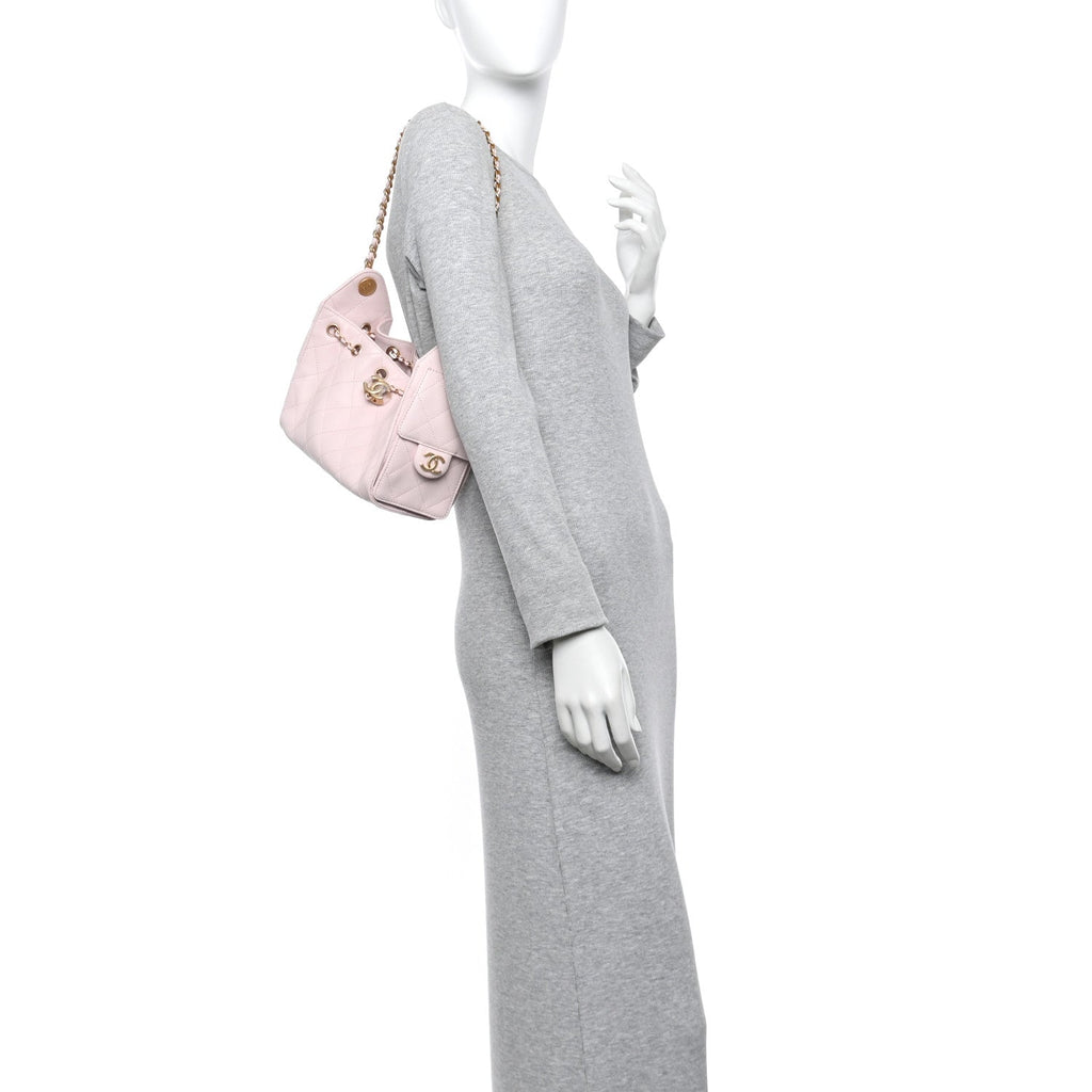 Chanel Caviar Quilted Mini Chanel 25 Handbag Light Pink