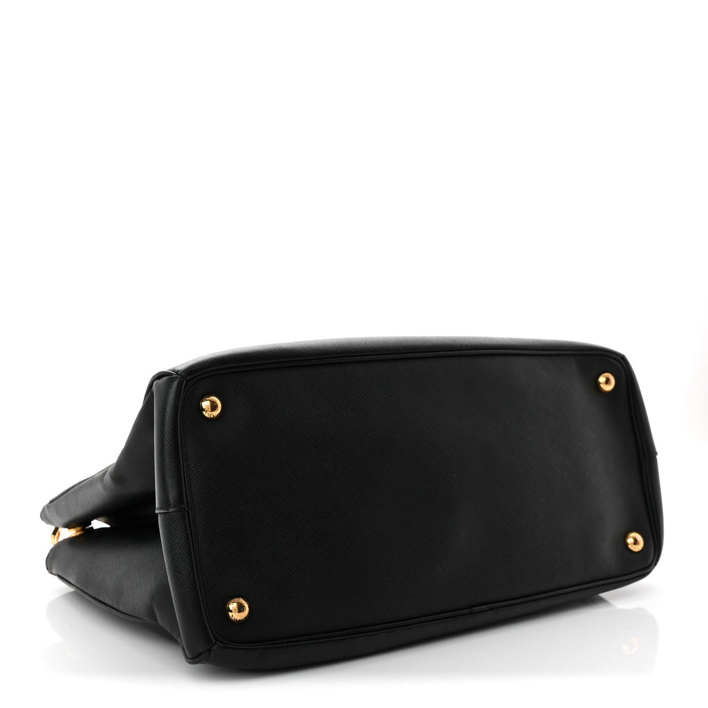 Prada Saffiano Medium Galleria Double Zip Tote Black