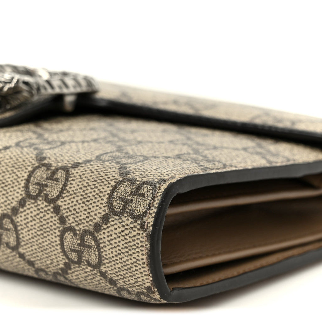 Gucci GG Supreme Monogram Mini Dionysus Chain Wallet Beige Taupe