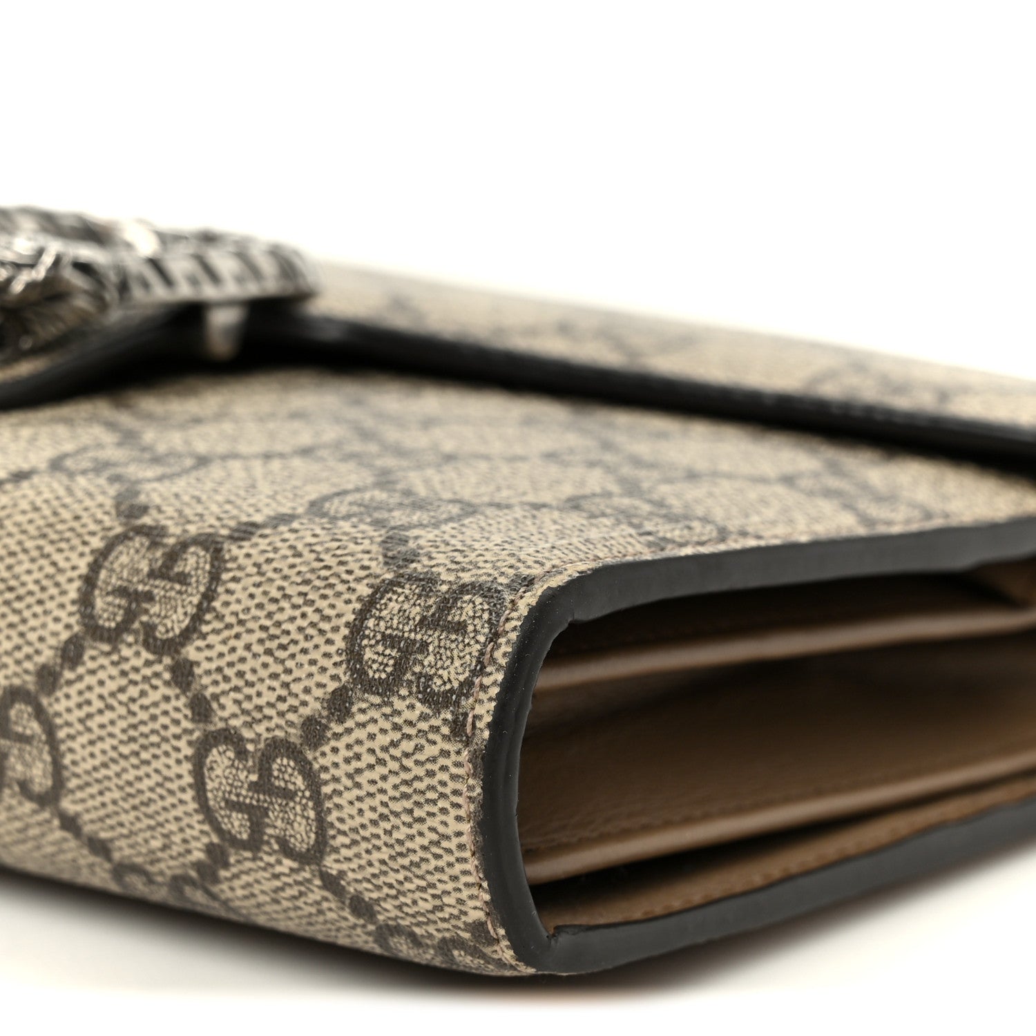 Gucci GG Supreme Monogram Mini Dionysus Chain Wallet Beige Taupe