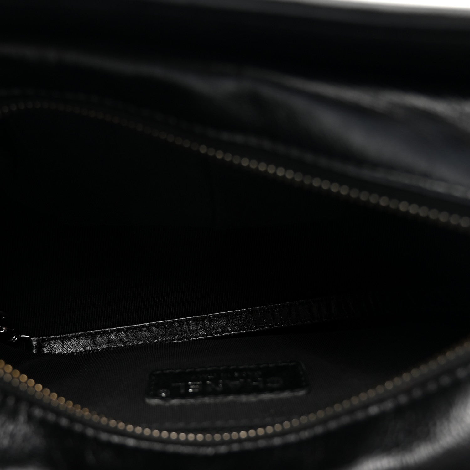 Chanel Metallic Crumpled Goatskin Quilted Small Gabrielle Hobo Black Gold