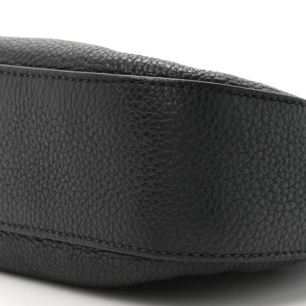 Prada Vitello Phenix Zippered Messenger Hobo Black