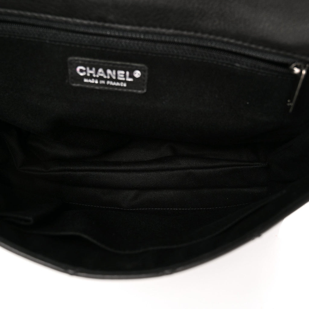 Chanel Goatskin Quilted Paris Dallas Saddle Bag Black