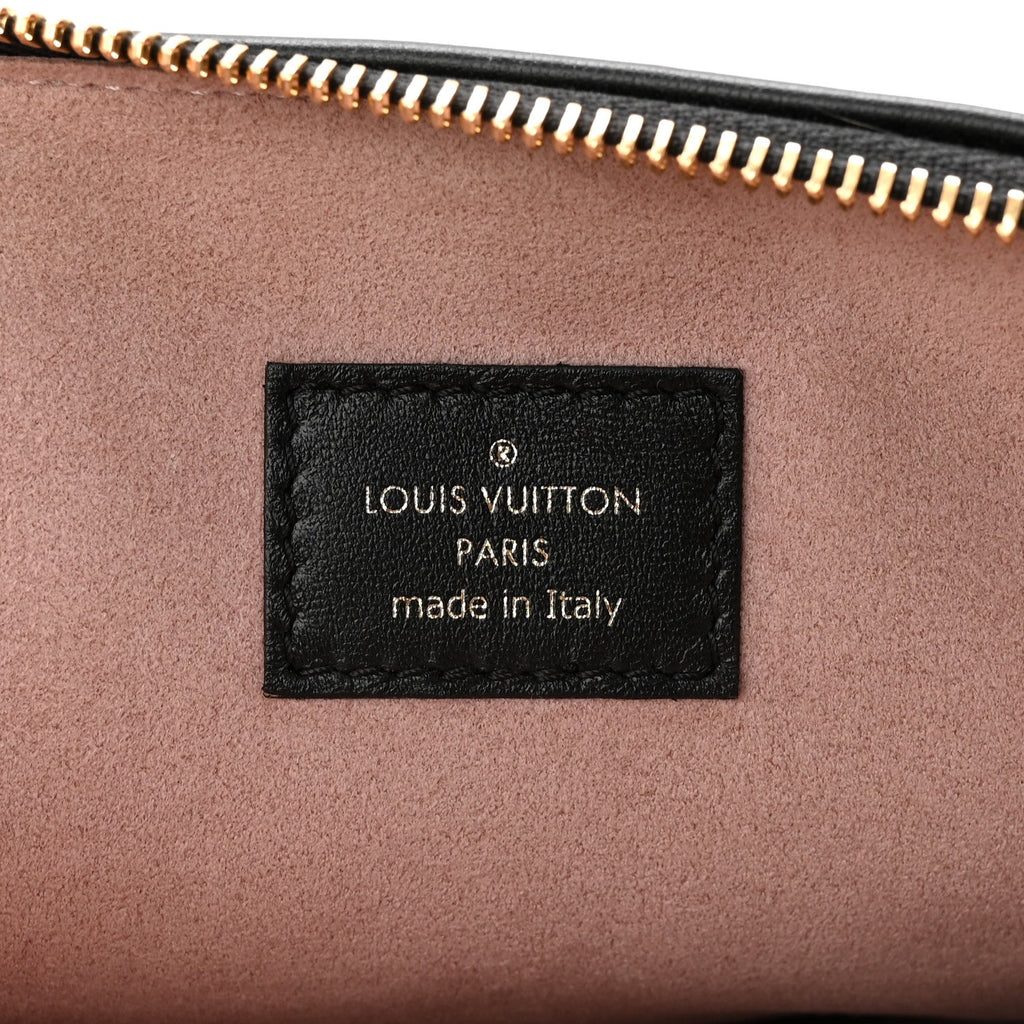 Louis Vuitton Lambskin Embossed Monogram Coussin PM Black