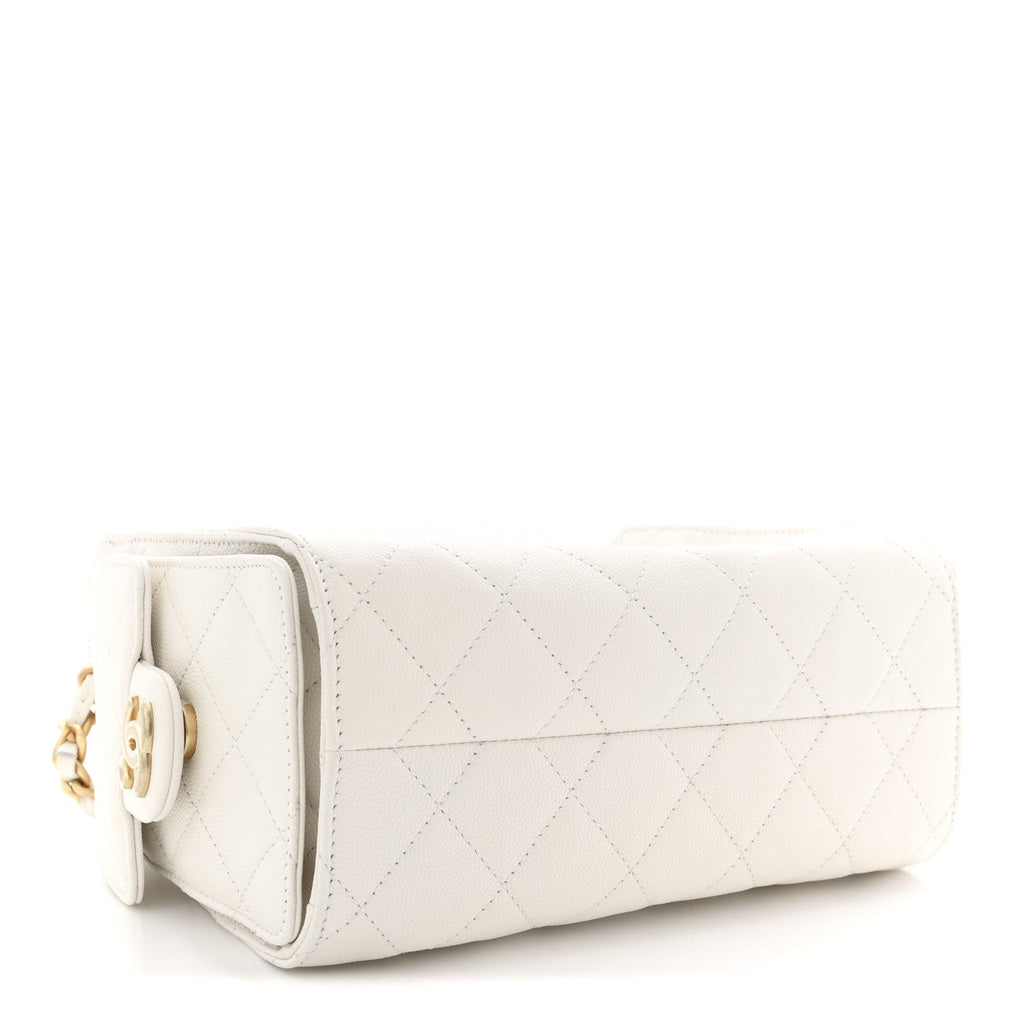 Chanel Caviar Quilted Mini Chanel 25 Handbag White