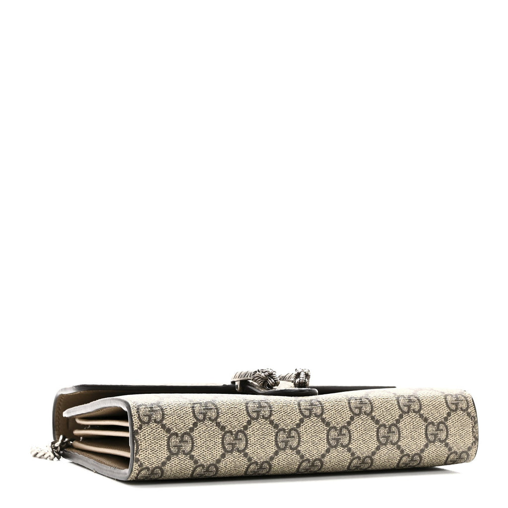 Gucci GG Supreme Monogram Mini Dionysus Chain Wallet Beige Taupe