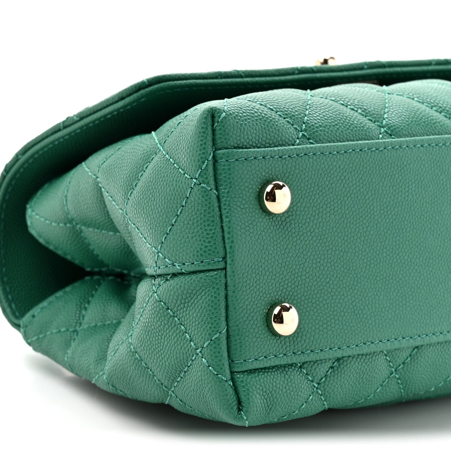 Chanel Caviar Quilted Mini Coco Handle Flap Green