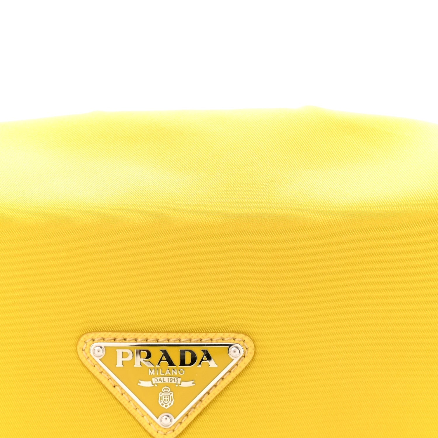 Prada Tessuto Nylon Saffiano Pocket Double Snap Buckle Messenger Shoulder Bag Giallo