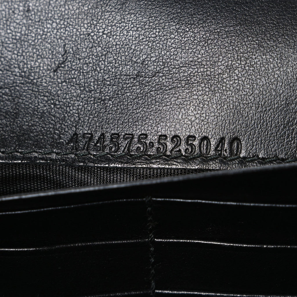 Gucci Calfskin Matelasse GG Marmont Chain Wallet Black