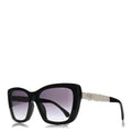 Acetate Calfskin Square Sunglasses 5476-Q-A Black White