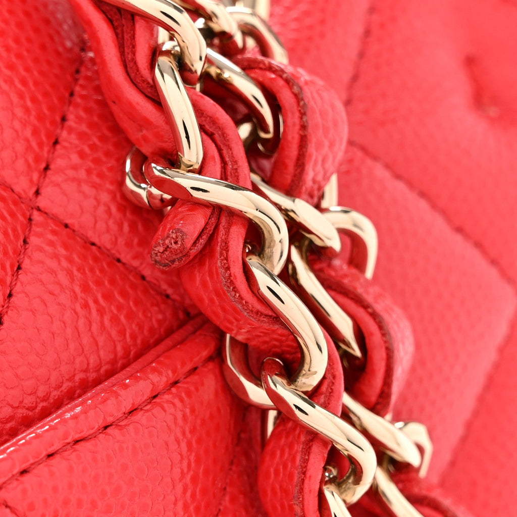 Chanel Caviar Quilted Medium Double Flap Red