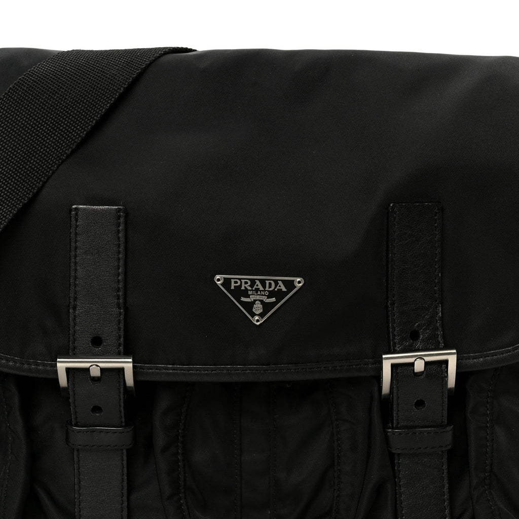 Prada Tessuto Nylon Messenger Bag Black