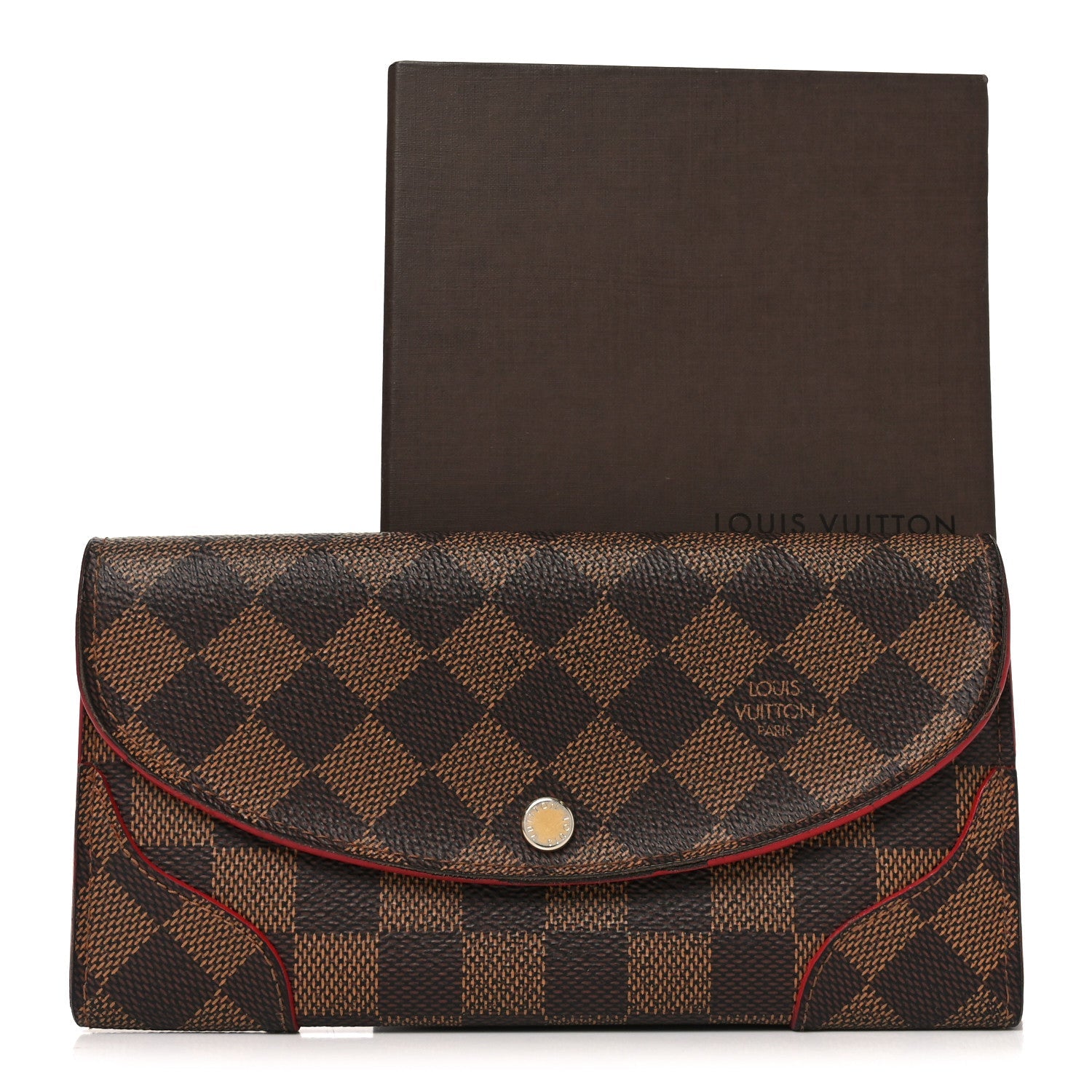 Louis Vuitton Damier Ebene Caissa Wallet Cherry