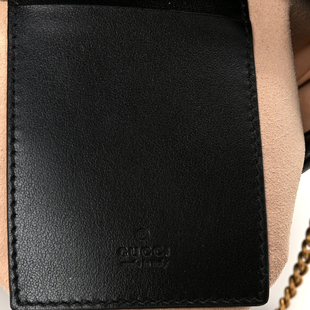 Gucci Calfskin Matelasse Mini GG Marmont 2.0 Bucket Bag Black