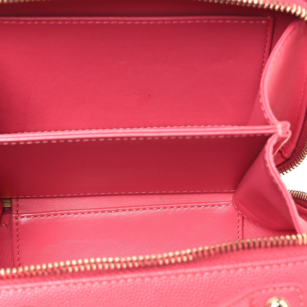 Chanel Caviar Quilted Small CC Filigree Vanity Case Pink