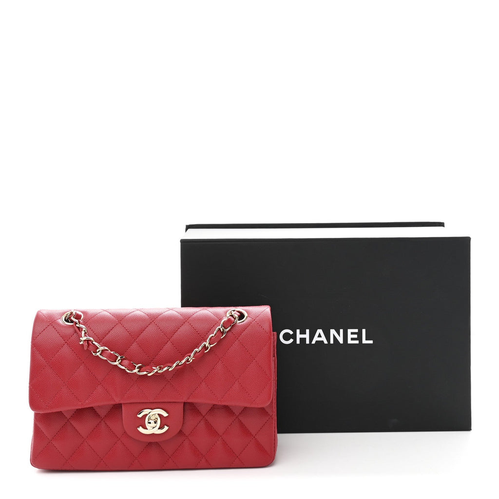 Chanel Caviar Quilted Small Double Flap Red