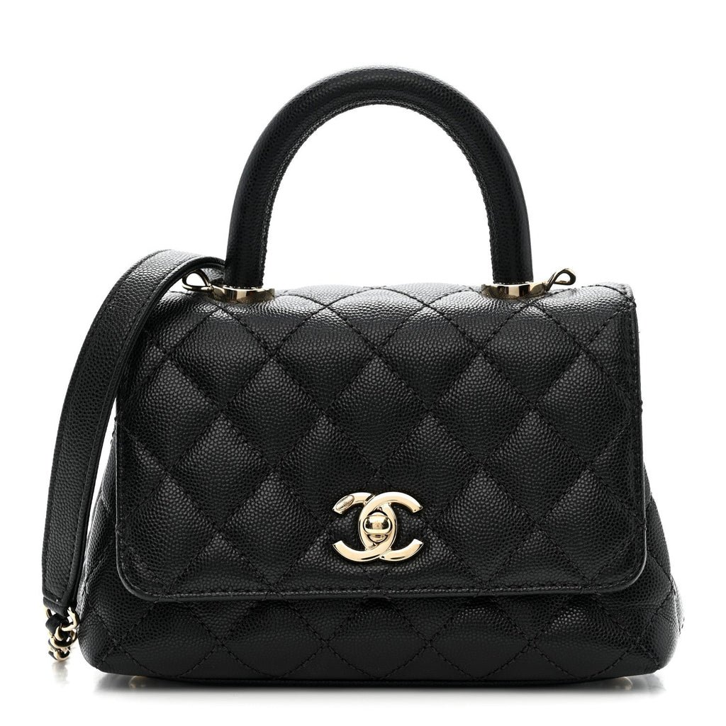 Chanel Caviar Quilted Extra Mini Coco Handle Flap Black