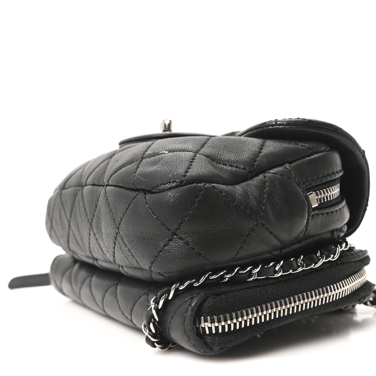Chanel Lambskin Stitched New Mini Flap Black