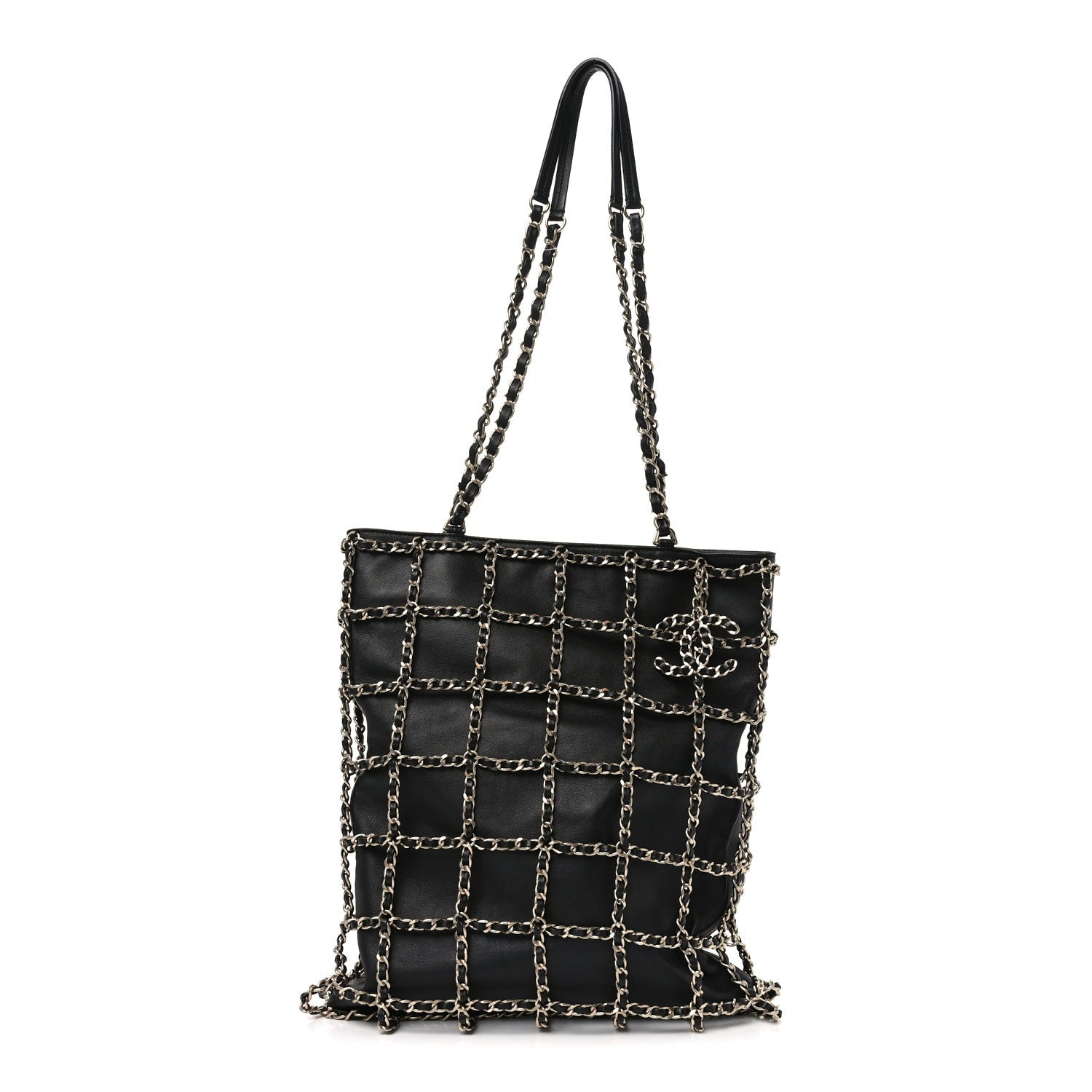 Chanel Lambskin Large Shopping Chain Tote Black