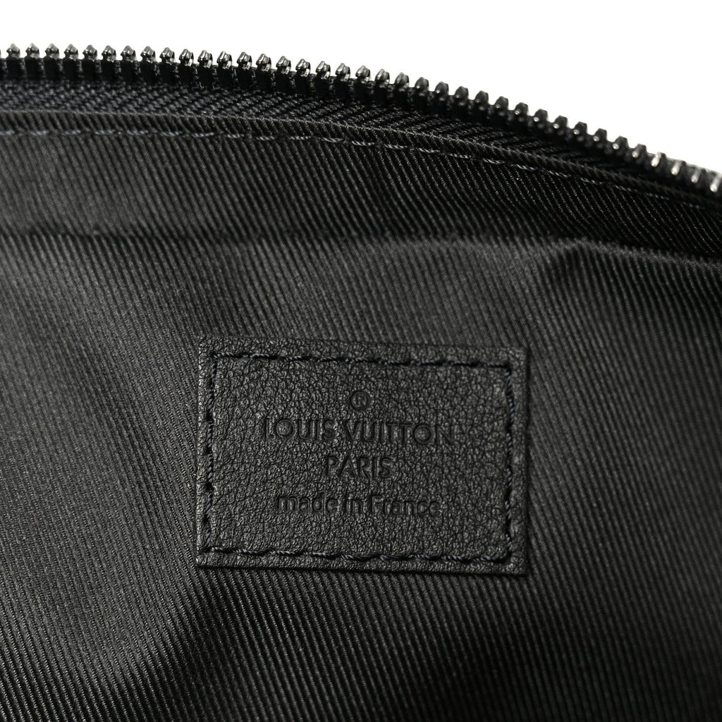 Louis Vuitton Calfskin Monogram Shadow Trio Messenger Black