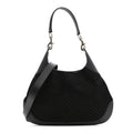 Gucci Suede Micro GG Calfskin B Medium Shoulder Bag  Arabella Black