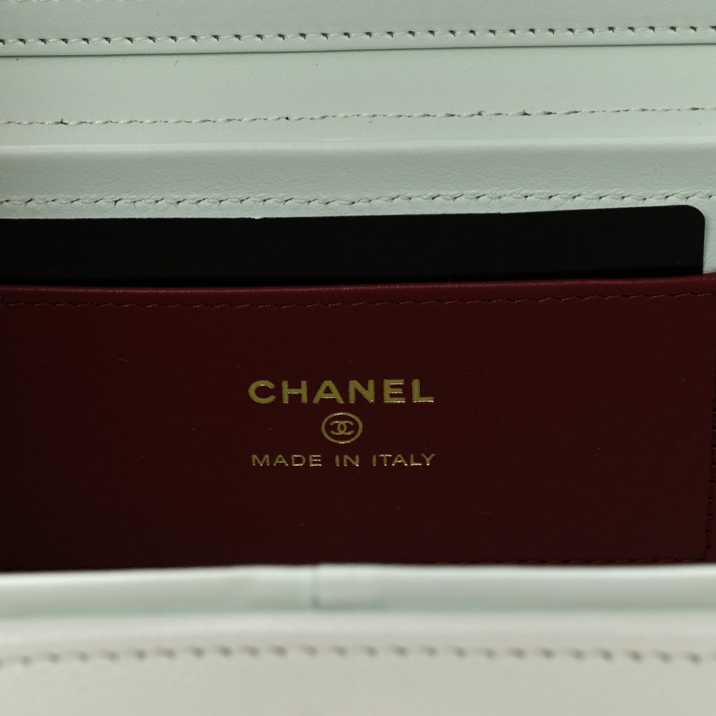 Chanel Shiny Caviar Preppy Coco Long Vanity With Strap Light Blue