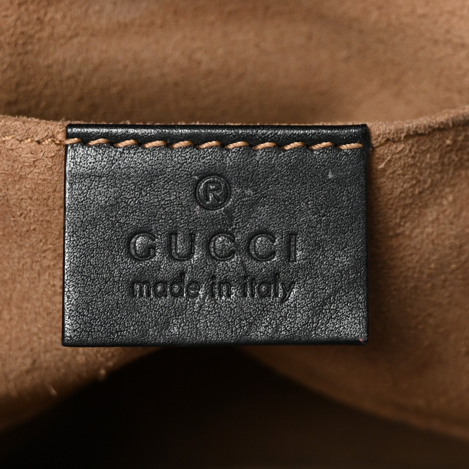 Gucci GG Supreme Monogram Calfskin Small Padlock Shoulder Bag Beige Black Cuir