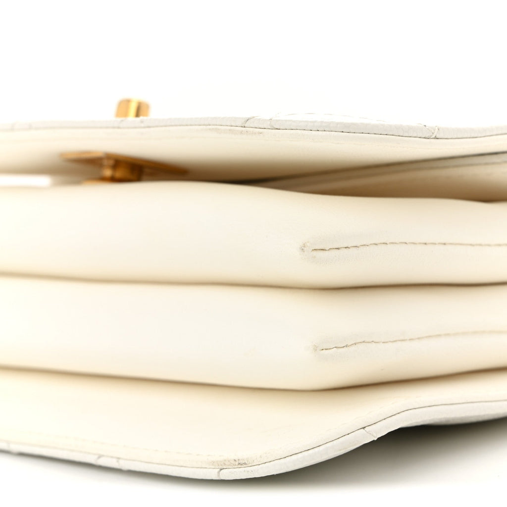 Chanel Caviar Quilted Mini Top Handle Flap White