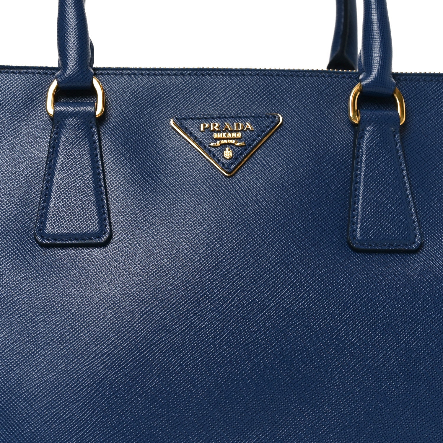 Prada Saffiano Lux Large Galleria Double Zip Tote Bluette