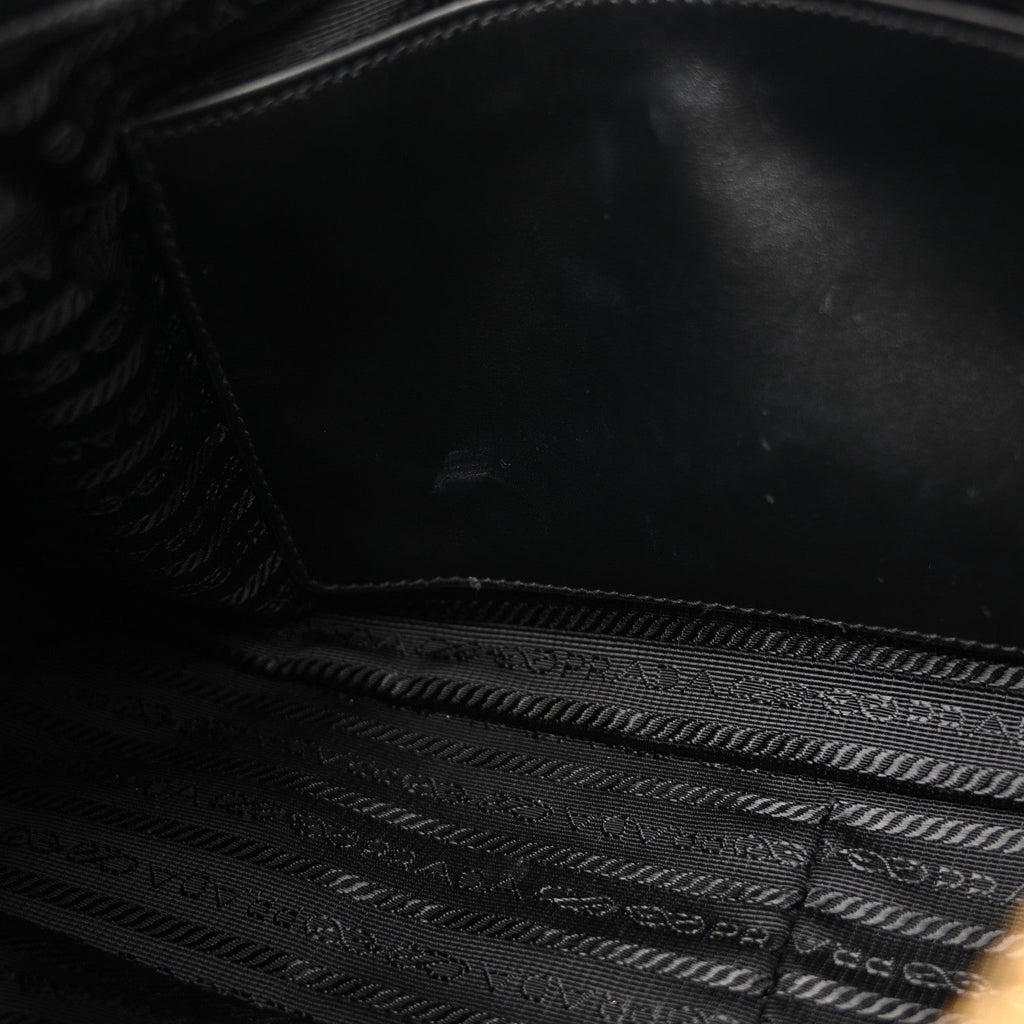 Prada Re-Nylon Vitello Large Aimee Shoulder Bag Black