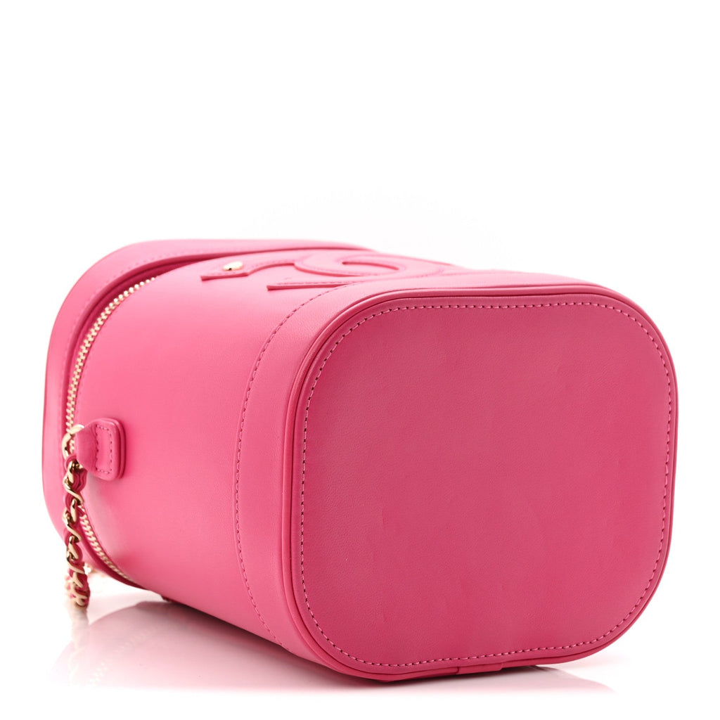 Chanel Lambskin Timeless Vanity Cosmetic Case Pink