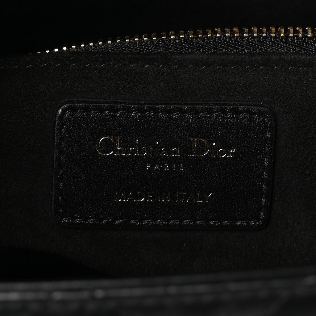 Christian Dior Lambskin Cannage Large Lady Dior Black