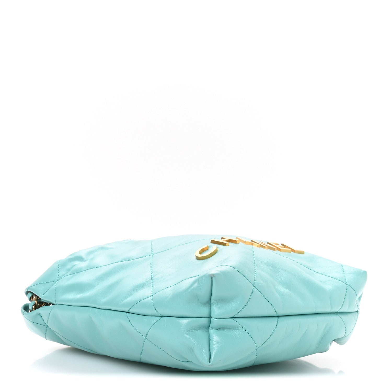 Chanel Shiny Calfskin Quilted Mini Chanel 22 Turquoise