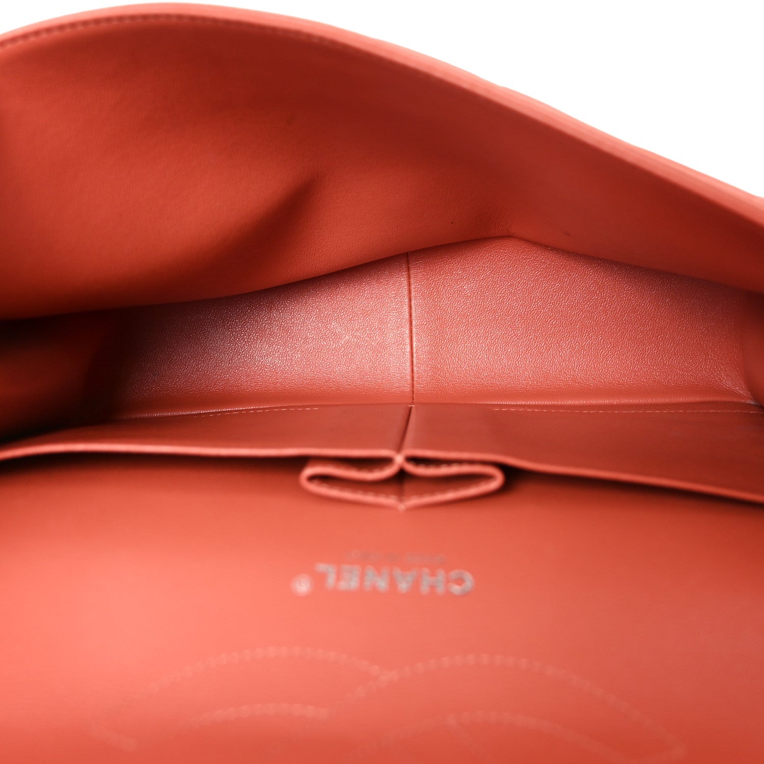 Chanel Lambskin Quilted Jumbo Double Flap Orange