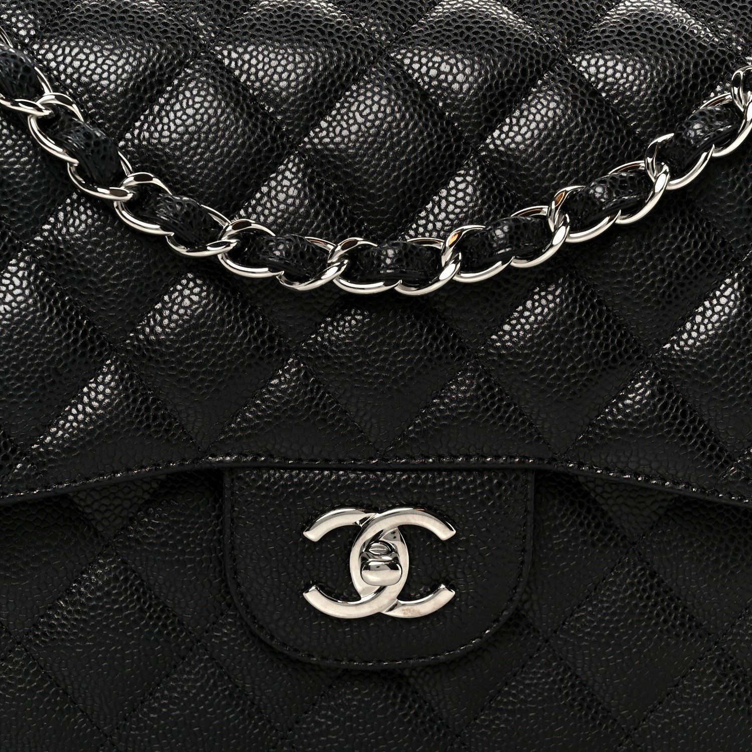 Chanel Caviar Quilted Jumbo Double Flap Black